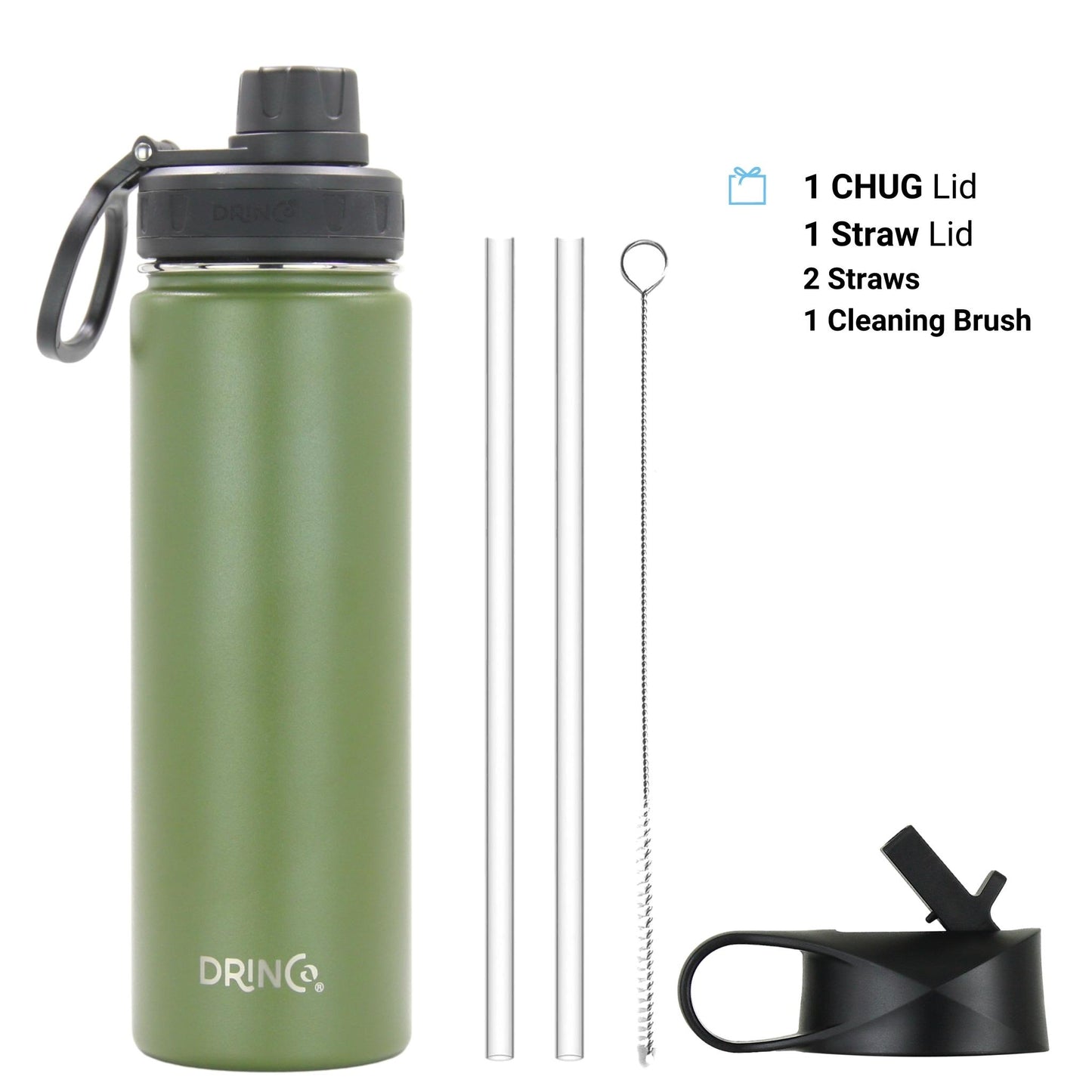 DRINCO® 22oz Stainless Steel Sport Water Bottle - Forest