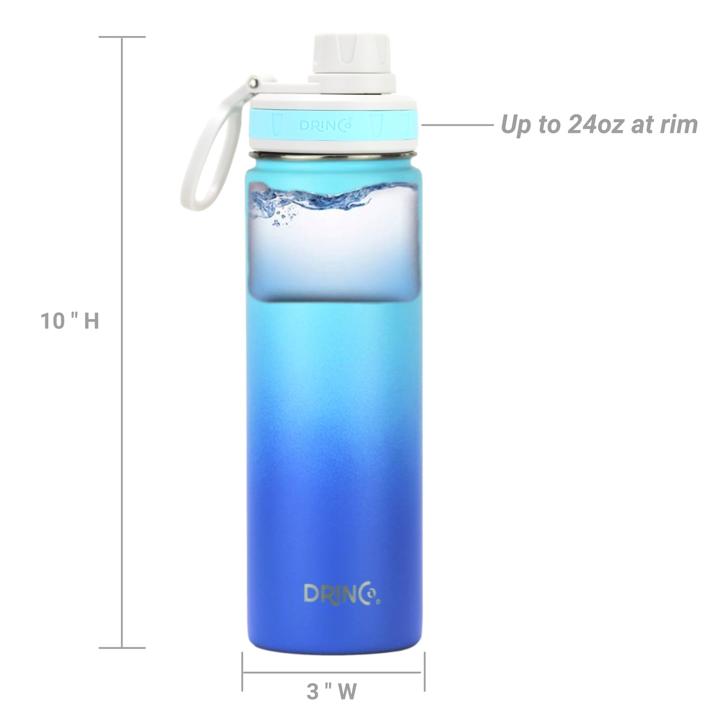 DRINCO® 22oz Stainless Steel Sport Water Bottle - Morning Sky Blue