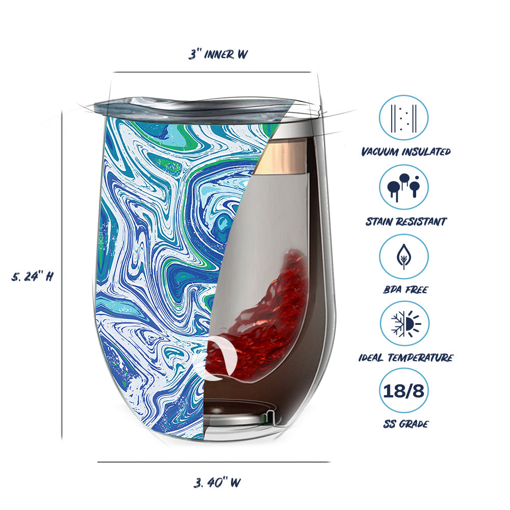 DRINCO® 12oz Insulated Wine Tumbler Glass (Venice Swirl)