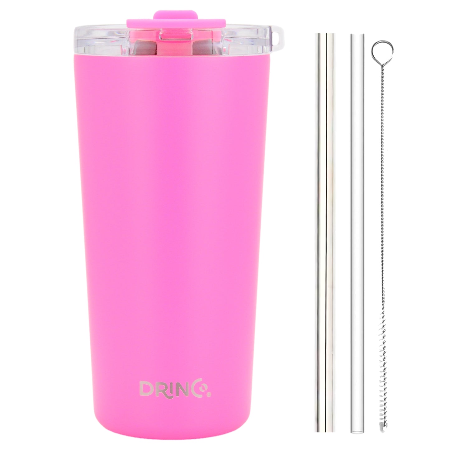 DRINCO® Seattle 20oz Insulated Tumbler Spill Proof Lid w/straw-Pink