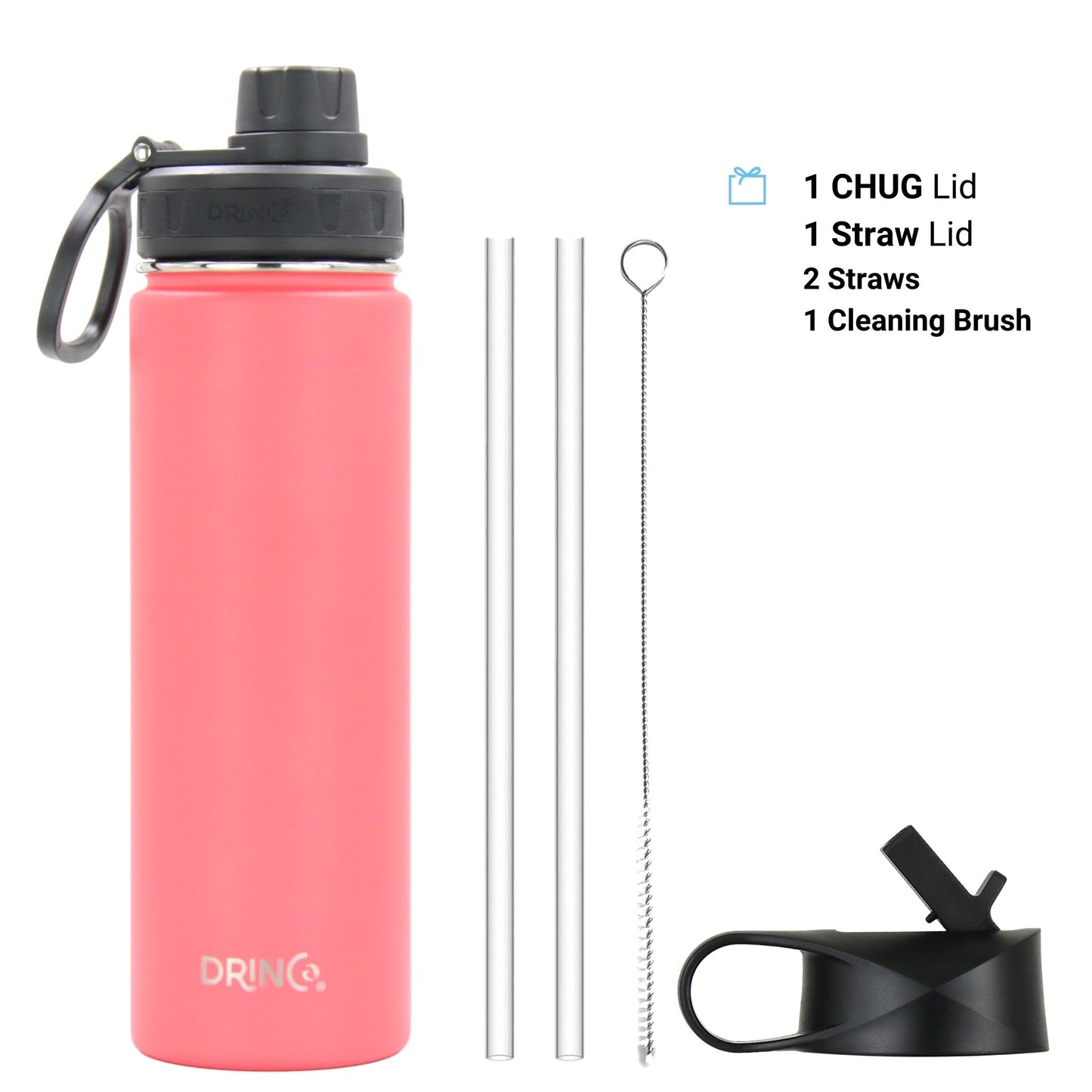 DRINCO® 22oz Stainless Steel Sport Water Bottle - Coral Paradise