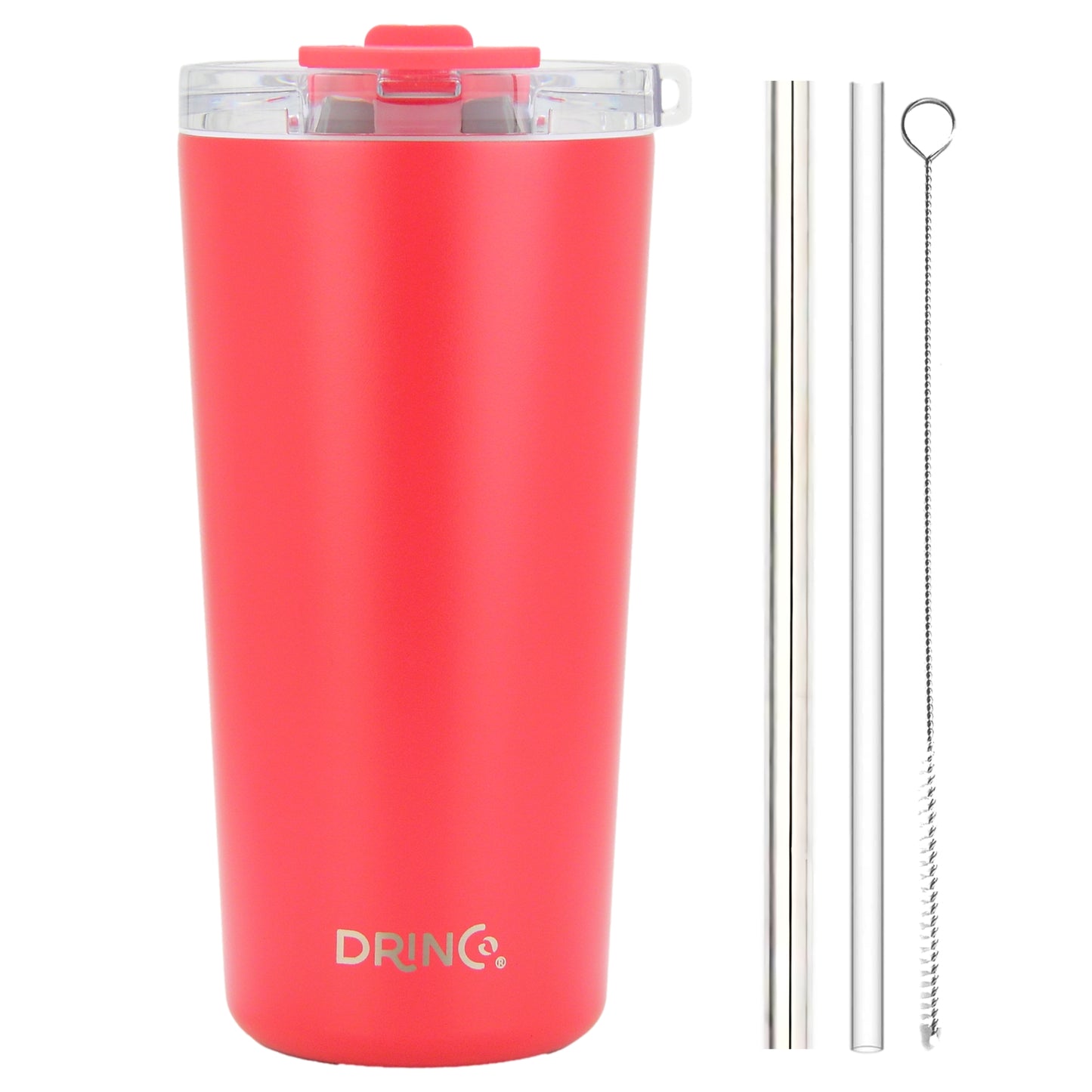 DRINCO® Seattle 20oz Insulated Tumbler Spill Proof Lid w/straw-Red