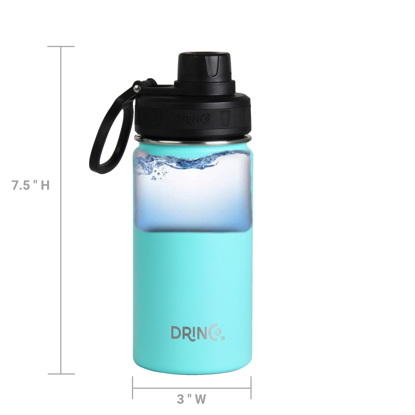 DRINCO® 14oz Stainless Steel Sport Water Bottle - Teal