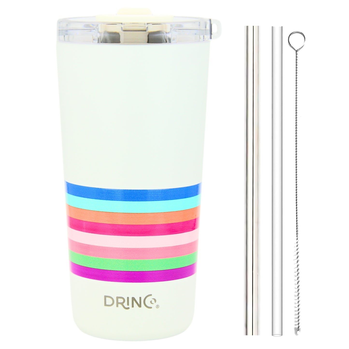 DRINCO® Seattle 20oz Insulated Tumbler Leakproof w/straw-Stripe