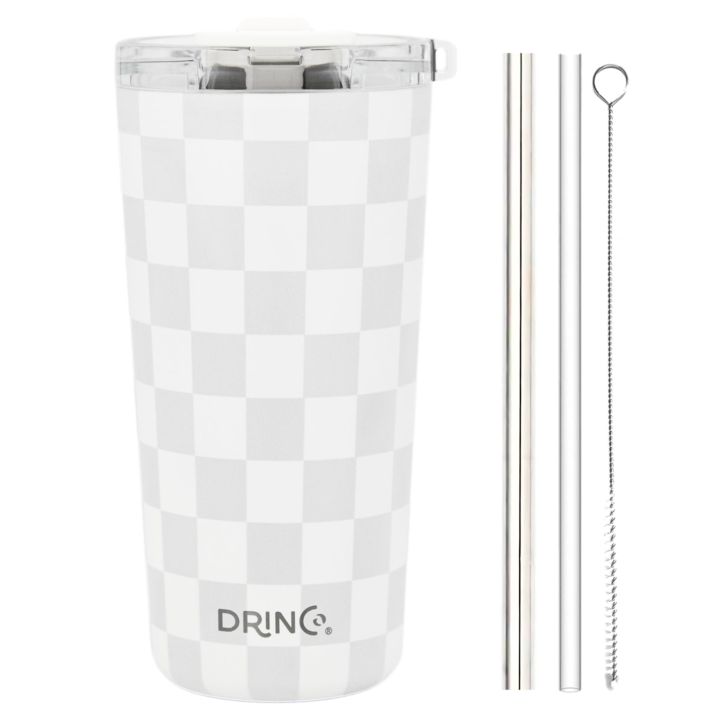 DRINCO® Seattle 20oz Insulated Tumbler Leakproof w/straw-Checker